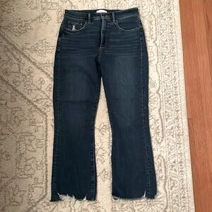LOFT Curvy Crop Kick Distressed Jeans size 8